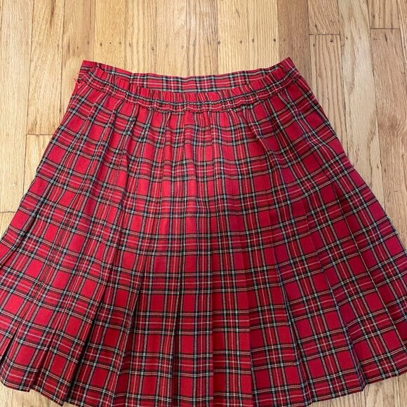 Vintage 90s Red Plaid Mini Skirt Size 10 - Picture 7 of 8
